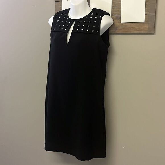 Diane von Furstenberg Black Sleeveless Pullover Sheath Dress w/ Braided Accent-4 - Picture 2 of 16